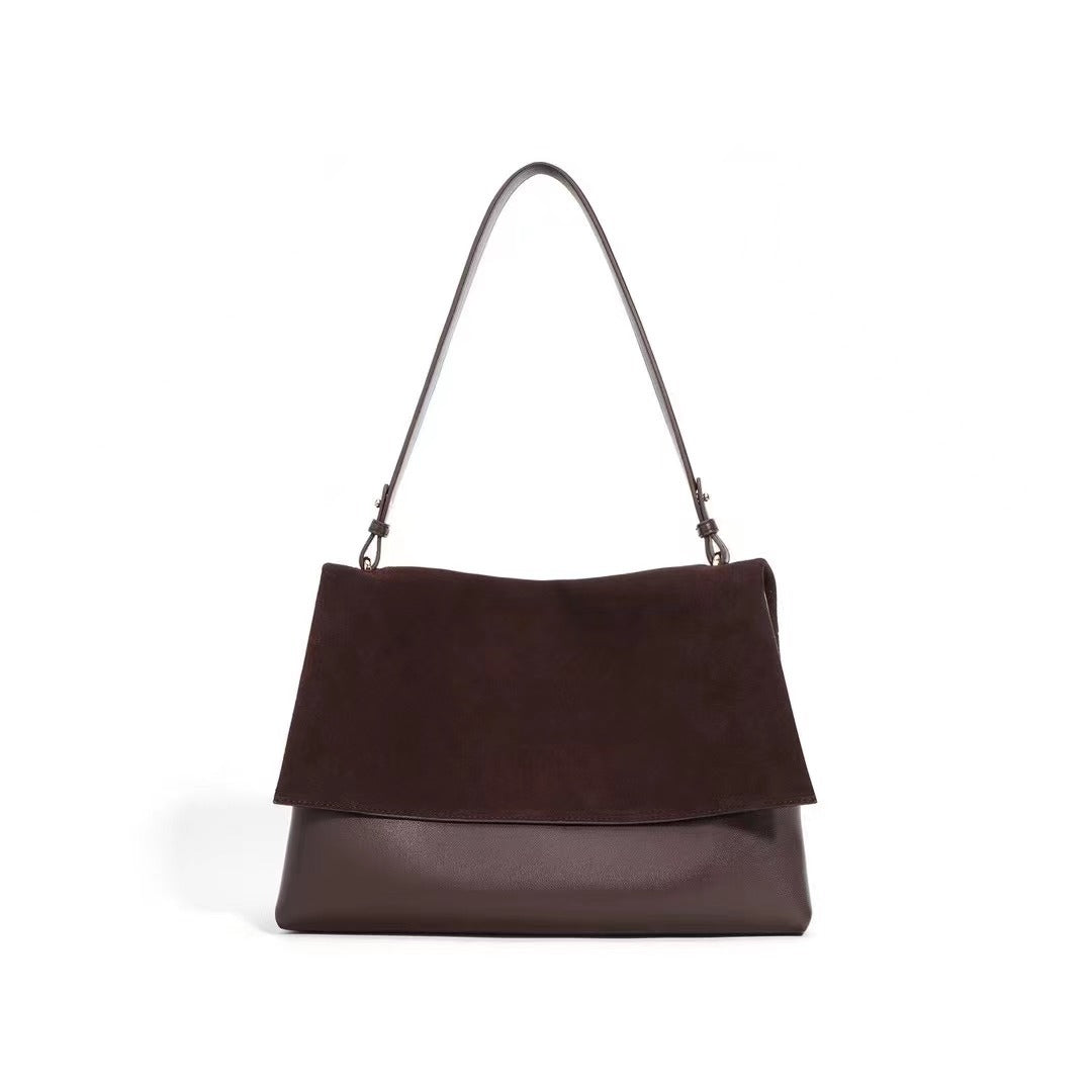 Sac messager rétro de couleur contrastée sous les bras, sac à bandoulière haut de gamme