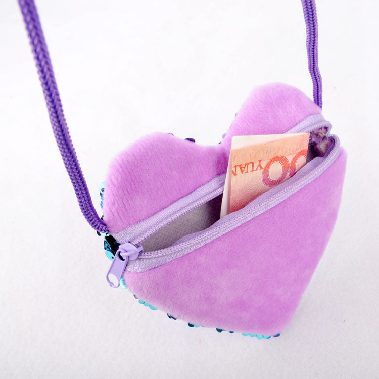 Bolso con cordón con lentejuelas love monederos para niños