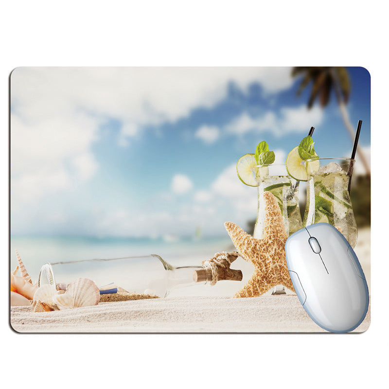 Bouteille de souhaits été plage vacances vent tapis de souris plage