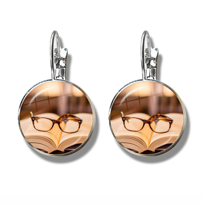 Women's Fashion Retro Book Photo Earrings