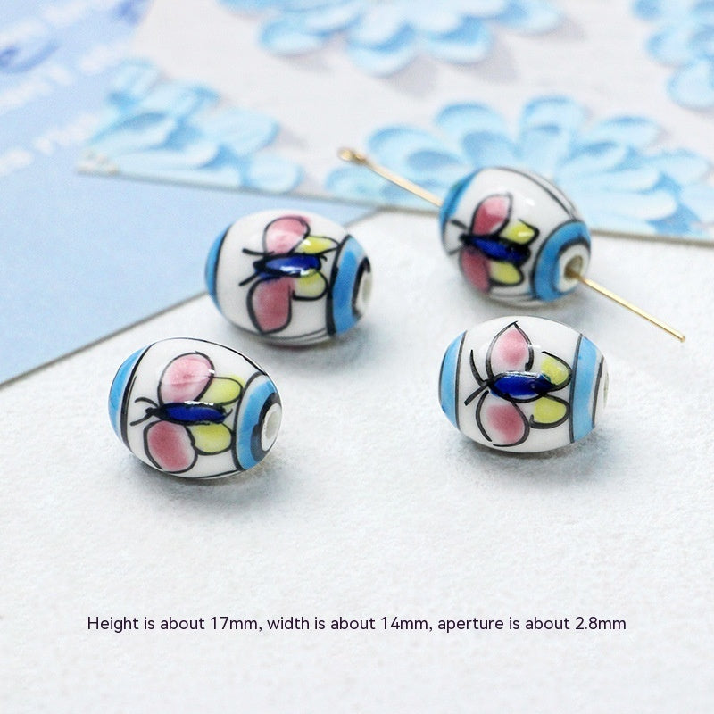 Série bleue en céramique japonaise dispersée, bricolage, collier de perles fait à la main, Bracelet, matériel de perles d'espacement