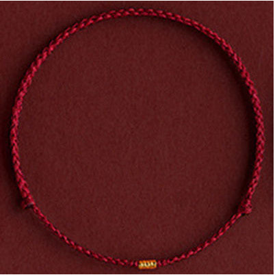 Small Bead Handmade Braided Red Rope Bracelet