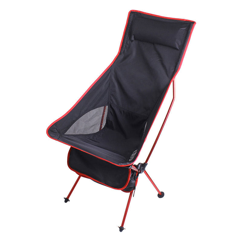 Silla de pesca plegable al aire libre grande con almohada