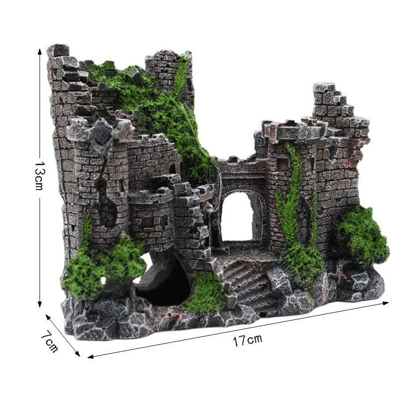 Décoration de château en résine pour aquarium