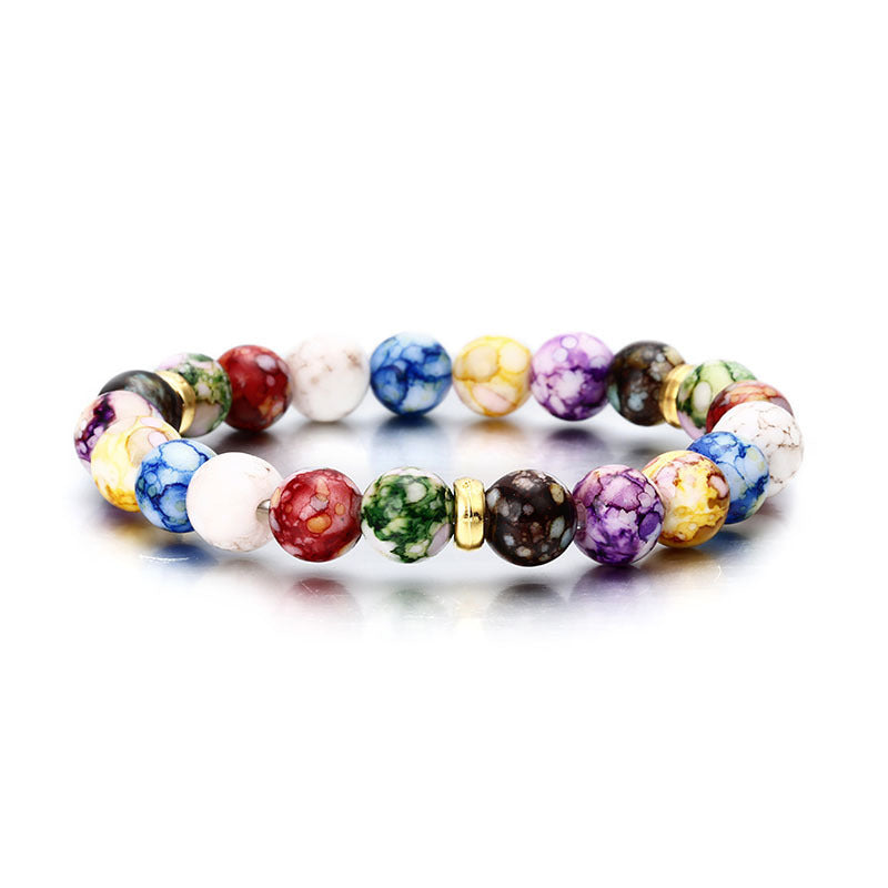 Bracelet en pierre volcanique d'agate naturelle