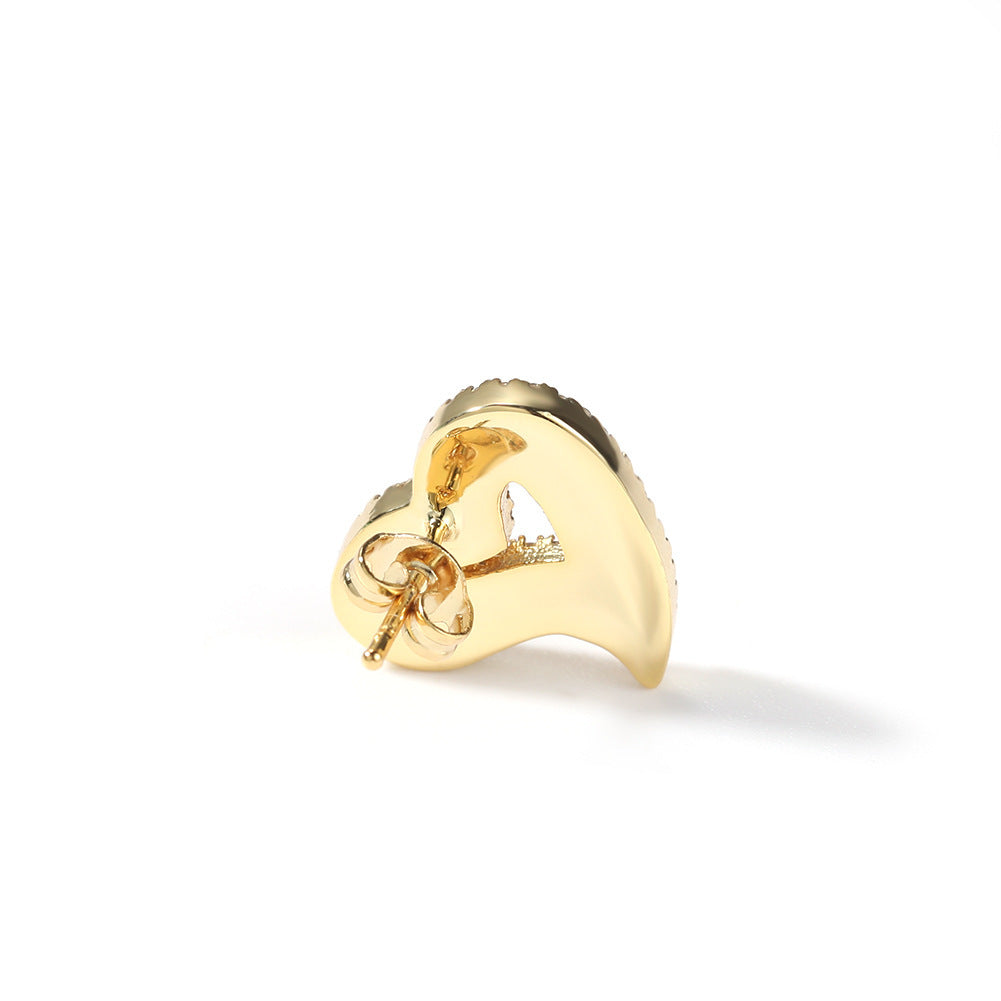 Boucles d'oreilles en Zircon creux, cœur d'amour, Micro-incrusté rétro