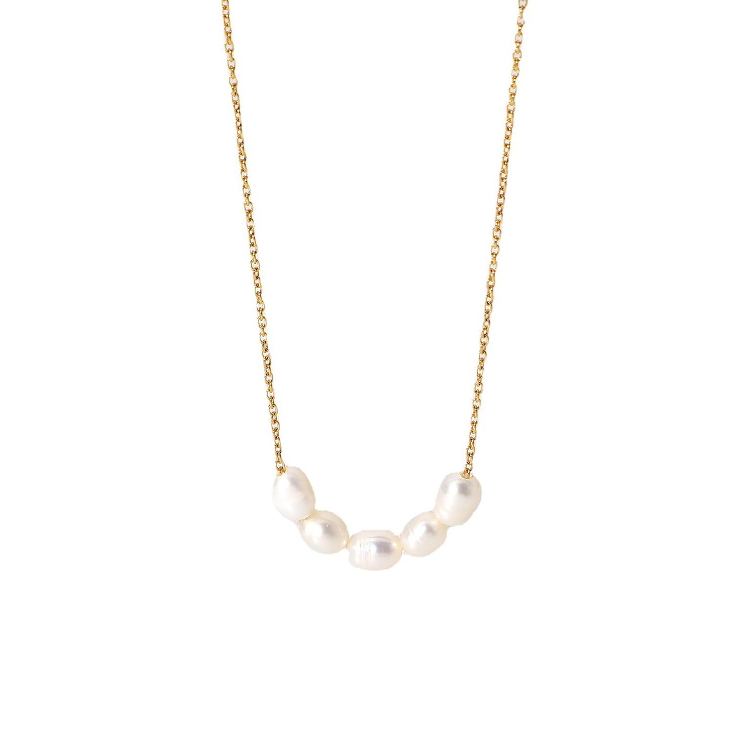 Collier de clavicule plaqué or 18 carats, collier de perles d'eau douce naturelles, ornement