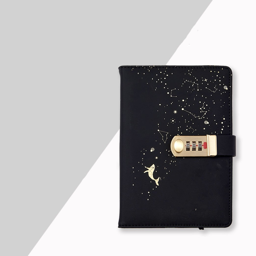 Diario con libro de contraseñas con cerradura, cuaderno con corazón de niña Retro literario Simple con huella dactilar