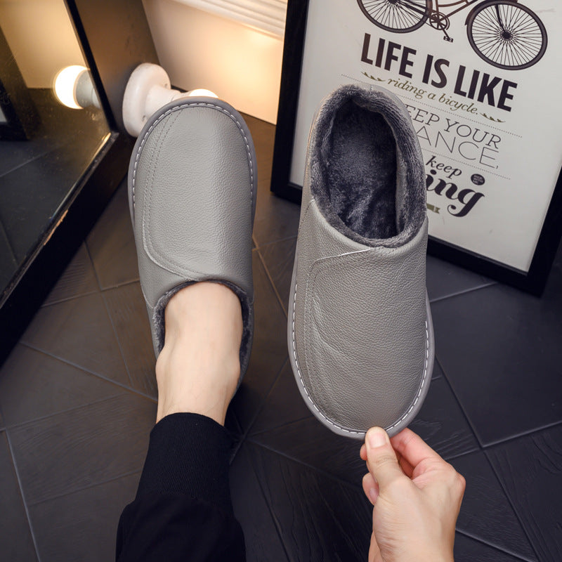 Fond épais de ménage antidérapant en cuir véritable chaud