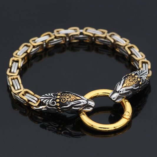 Bracelet empereur tête de loup fantaisie nordique