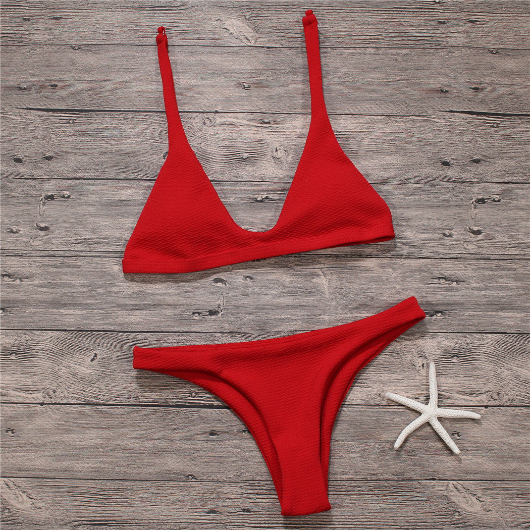 Bikinis sexys para mujer, traje de baño sólido, traje de baño, conjunto de Bikini, traje de baño, ropa de playa
