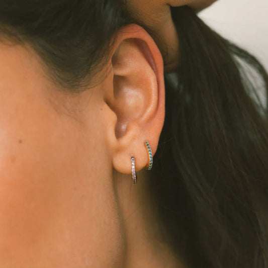 Simple Ins Colorful Zircon Earrings For Women