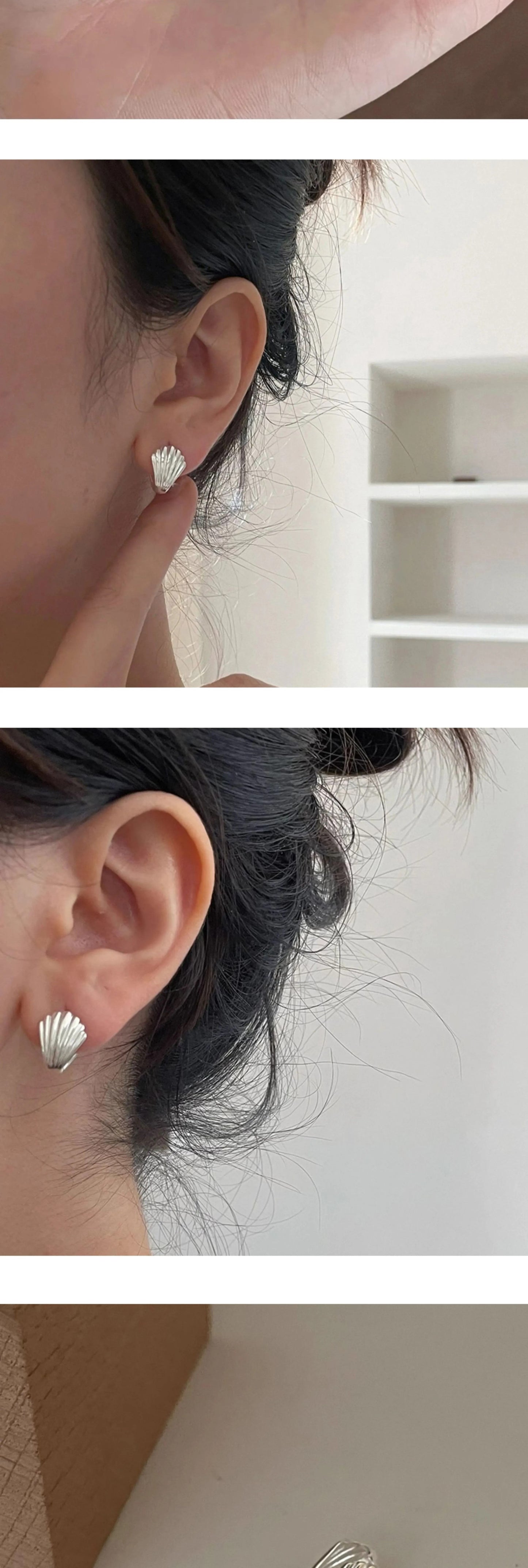Shell Ear Clip Women's Fashion Simple Silvering Earrings