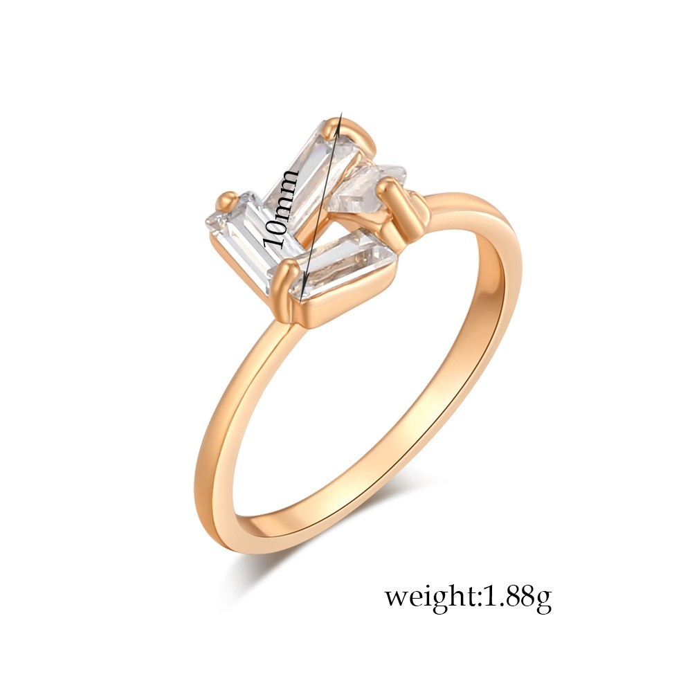 Real Gold Platinum Electroplated Zircon Ring