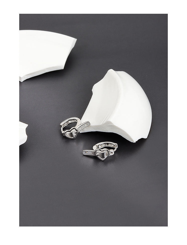 Pendientes con hebilla de cinturón de amor para mujer Hip Hop Punk