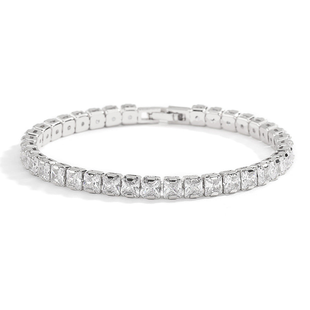 Bracelet de tennis européen et américain en zircon de 4 mm avec diamants complets