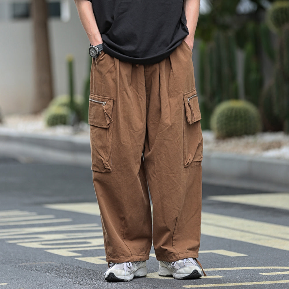 Large Pocket Loose Wide-leg Overalls Men