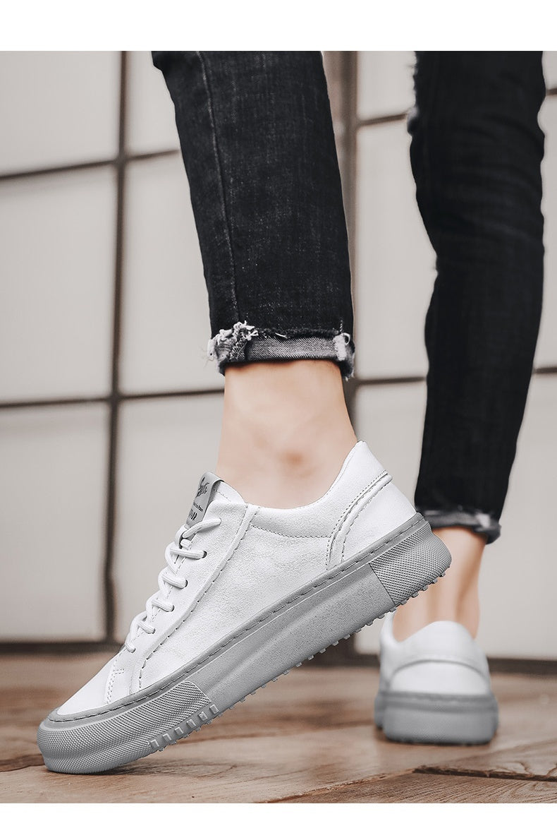 Autumn Men's Shoes Casual Leather Shoes Slip-on Sports Board Shoes Versatile Work Waterproof Easy Wear Tide Shoes