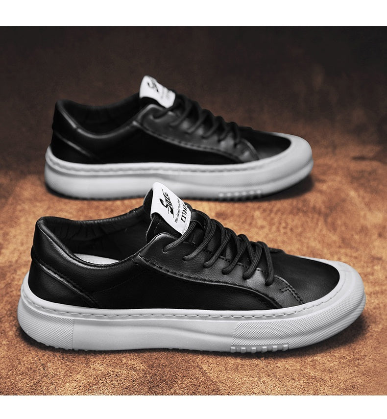 Autumn Men's Shoes Casual Leather Shoes Slip-on Sports Board Shoes Versatile Work Waterproof Easy Wear Tide Shoes