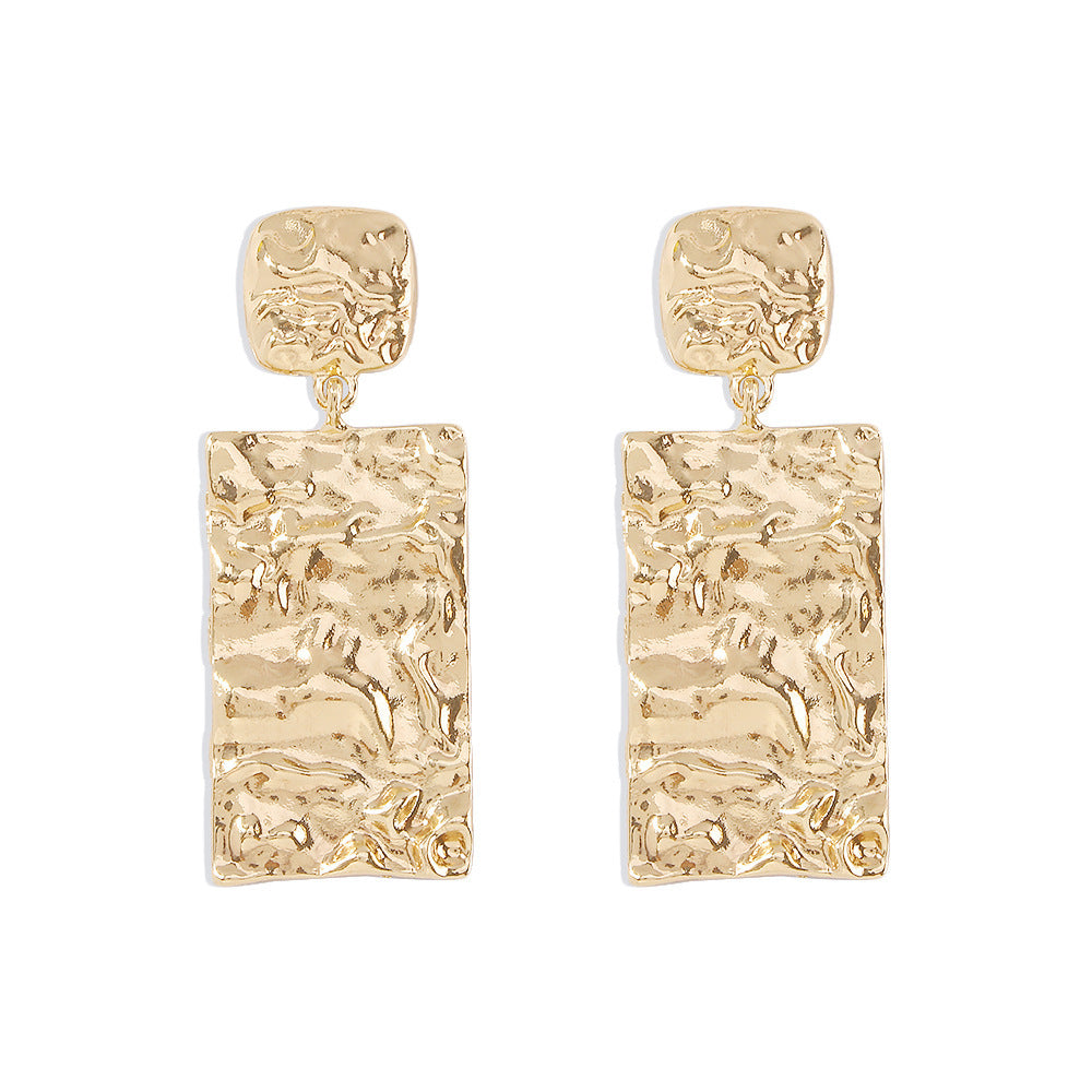 Alloy Pleated Elegant And Simple Earrings Geometric Earrings