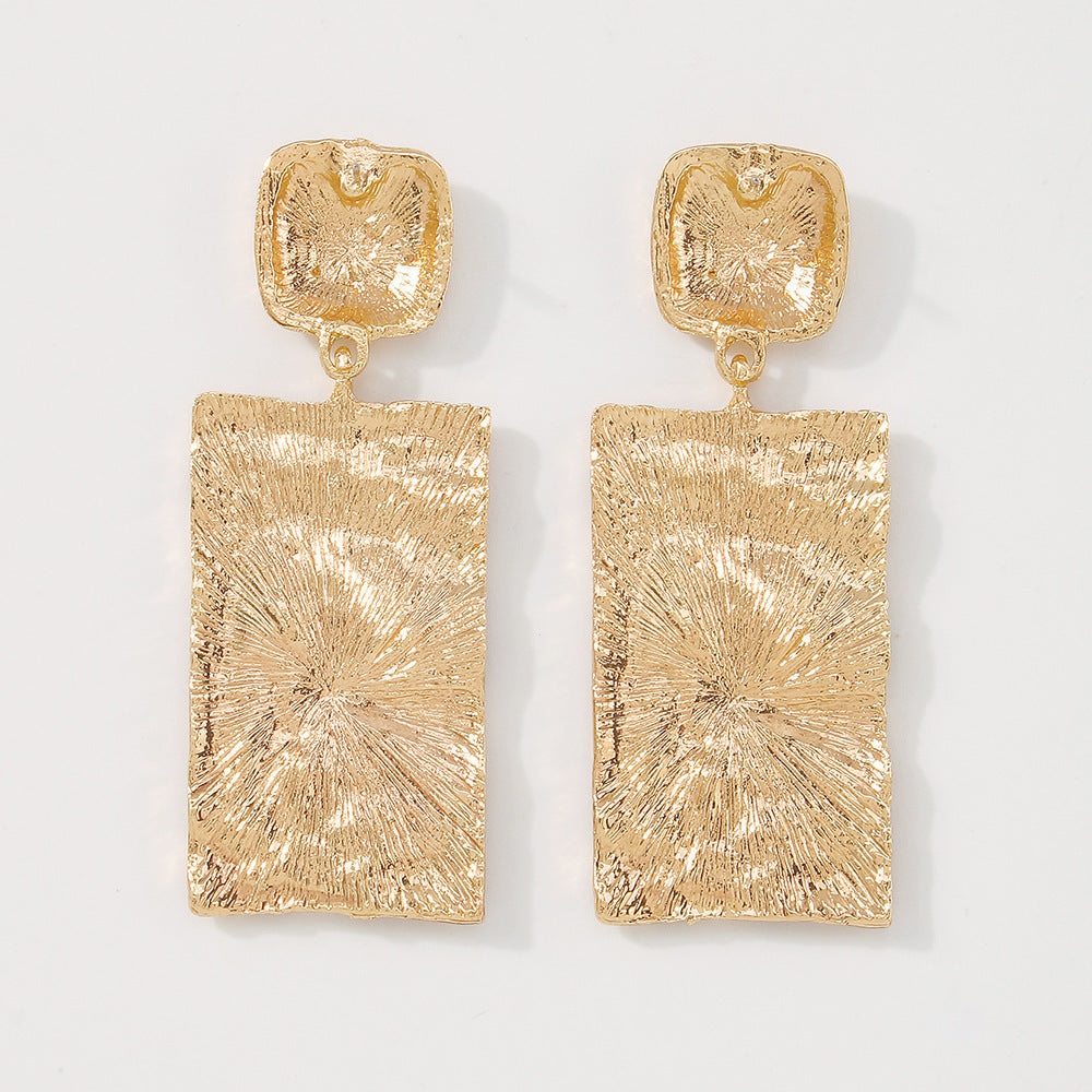 Alloy Pleated Elegant And Simple Earrings Geometric Earrings