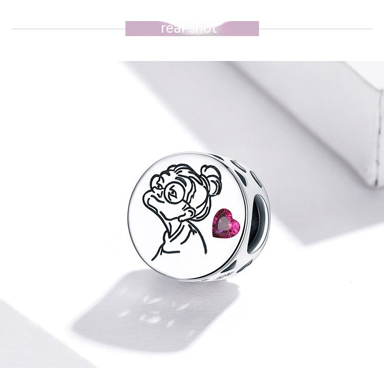 Sterling Silver Letters Flower Bracelet Accessories Simple Zircon Beads