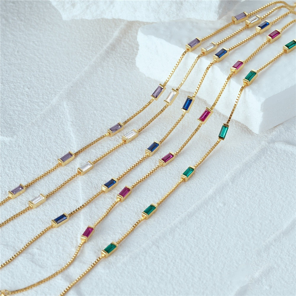 Bracelet en argent sterling avec zircon bleu, luxe léger et simplicité