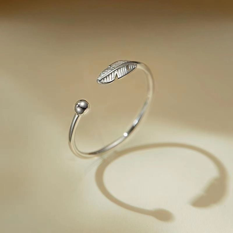 Bague de bracelet en plumes créative minimaliste pour femmes