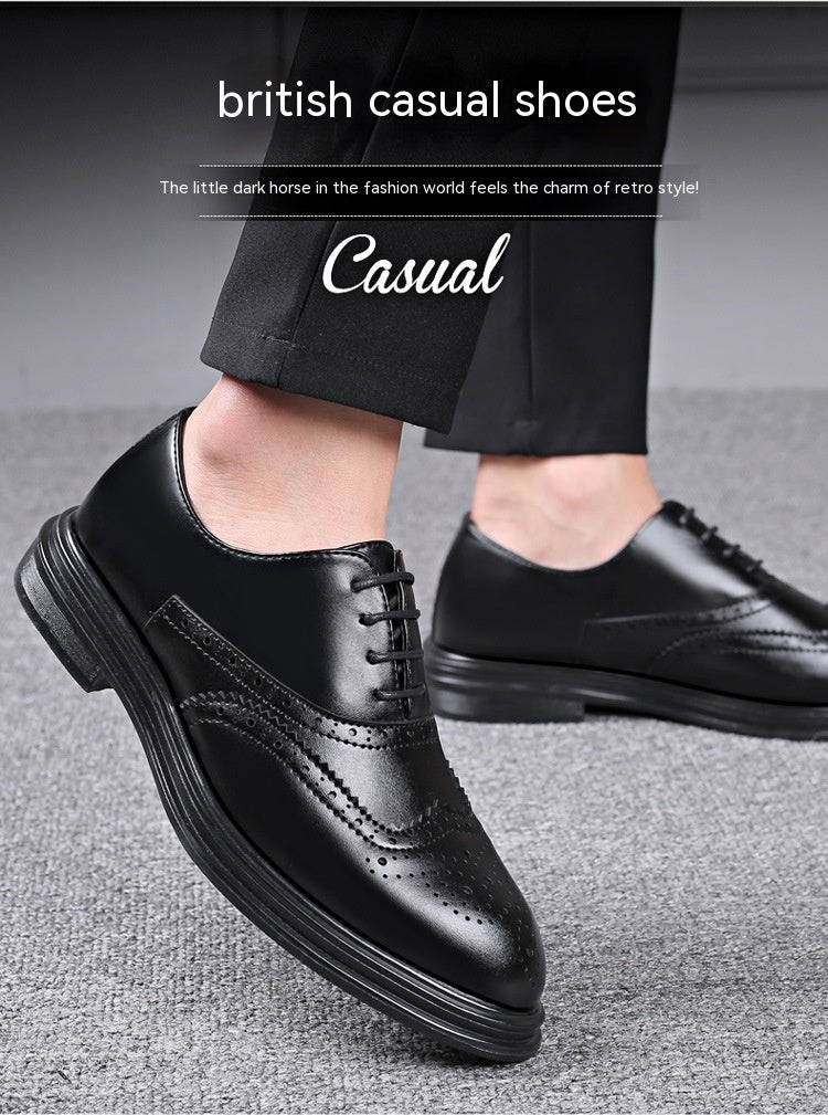 Chaussures en cuir d'affaires pour hommes Brogue d'automne et d'hiver