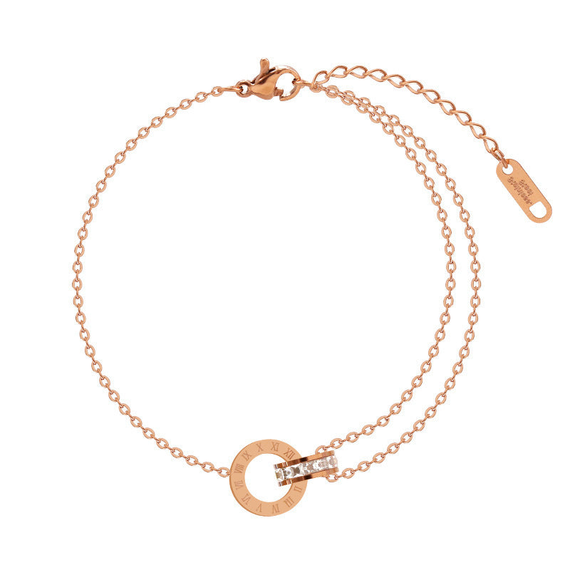 Roman Digital Double Ring Buckle Bracelet