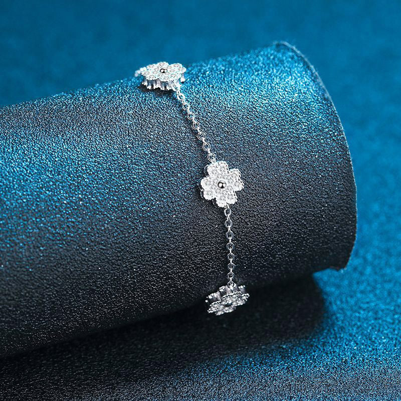 S925 Sterling Silver Bracelet Women's Versatile Pork Belly