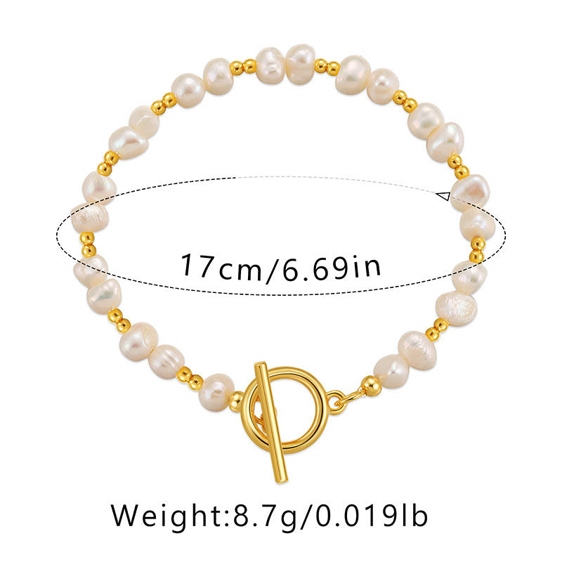 Bracelet élégant fait à la main avec perles d'eau douce naturelles