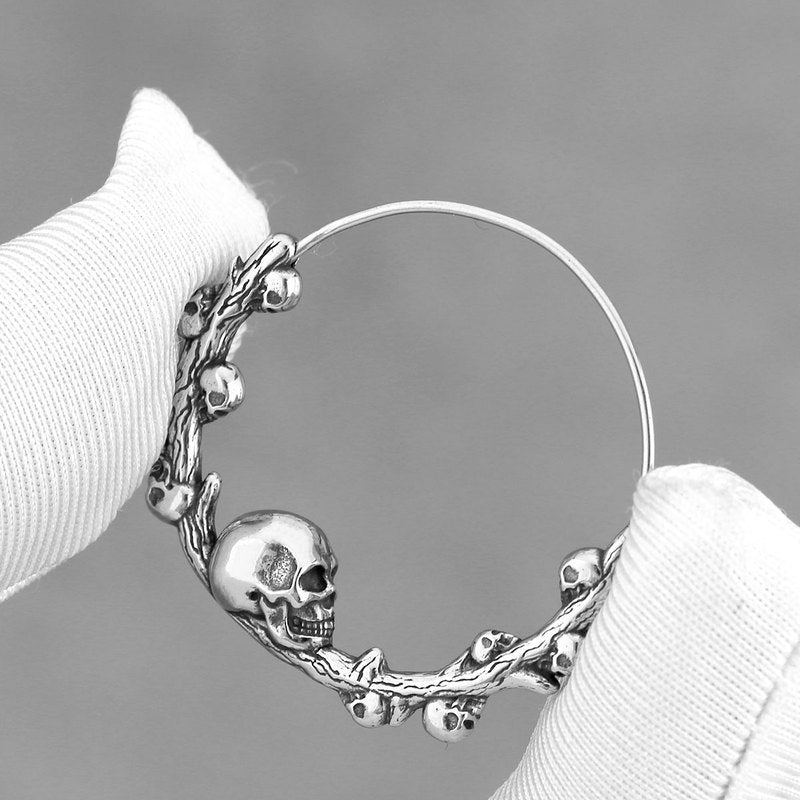 Retro Exaggerated Skull Hip Hop Distressed Gothic Earrings
