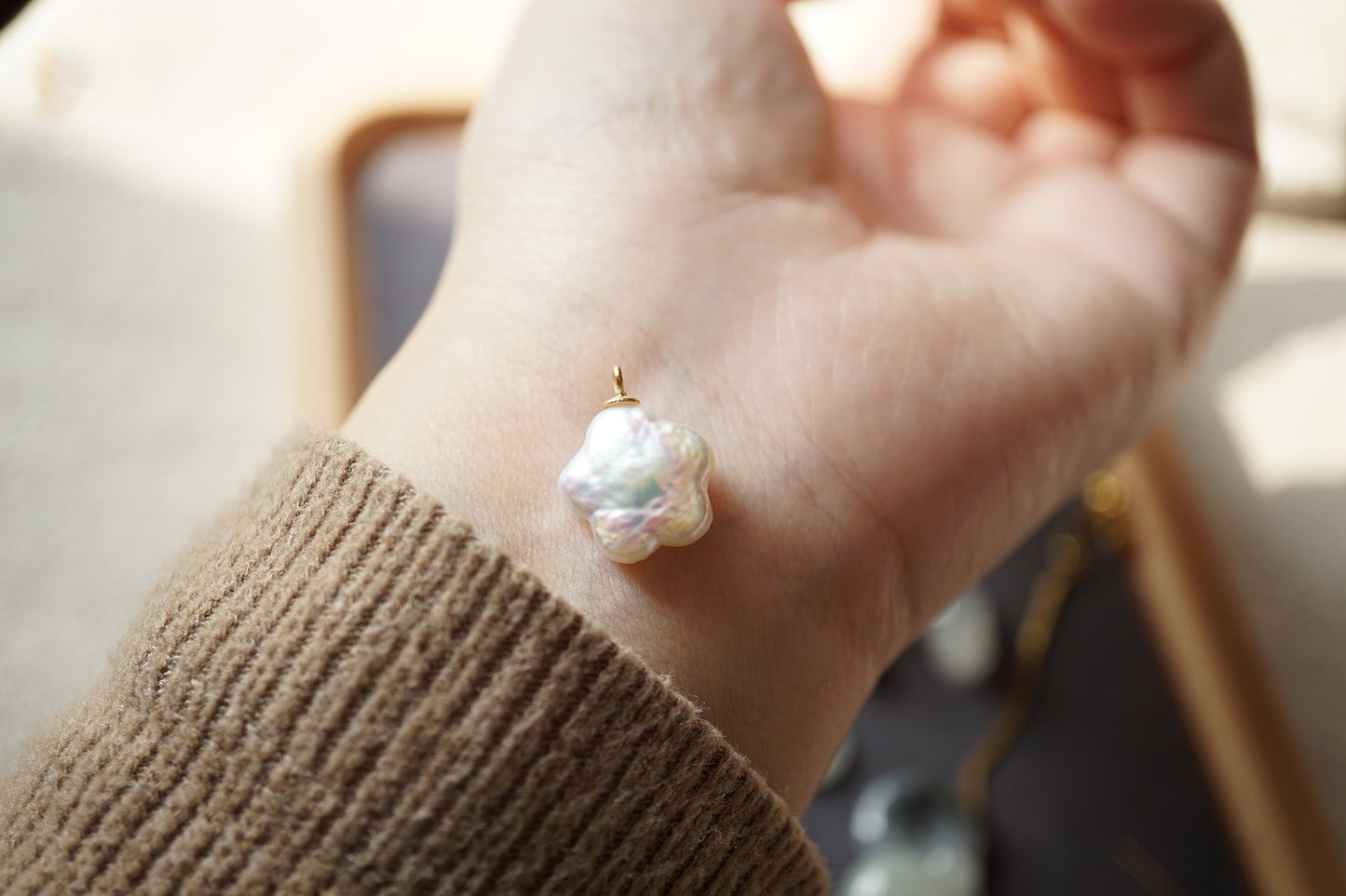 Xingyue Aurora Powder Earring Bracelet Accessories Natural Freshwater Pearl Pendant Silver Plated