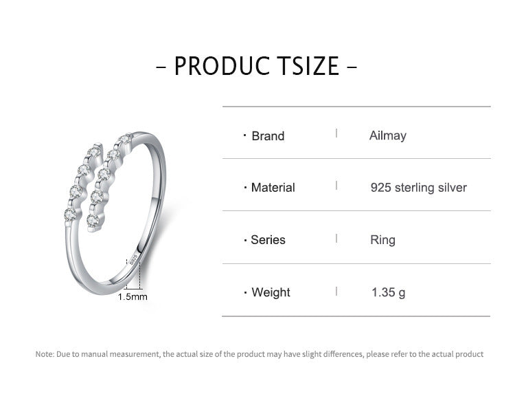 S925 Sterling Silver Geometric Ring European And American Niche Ins Design Diamond