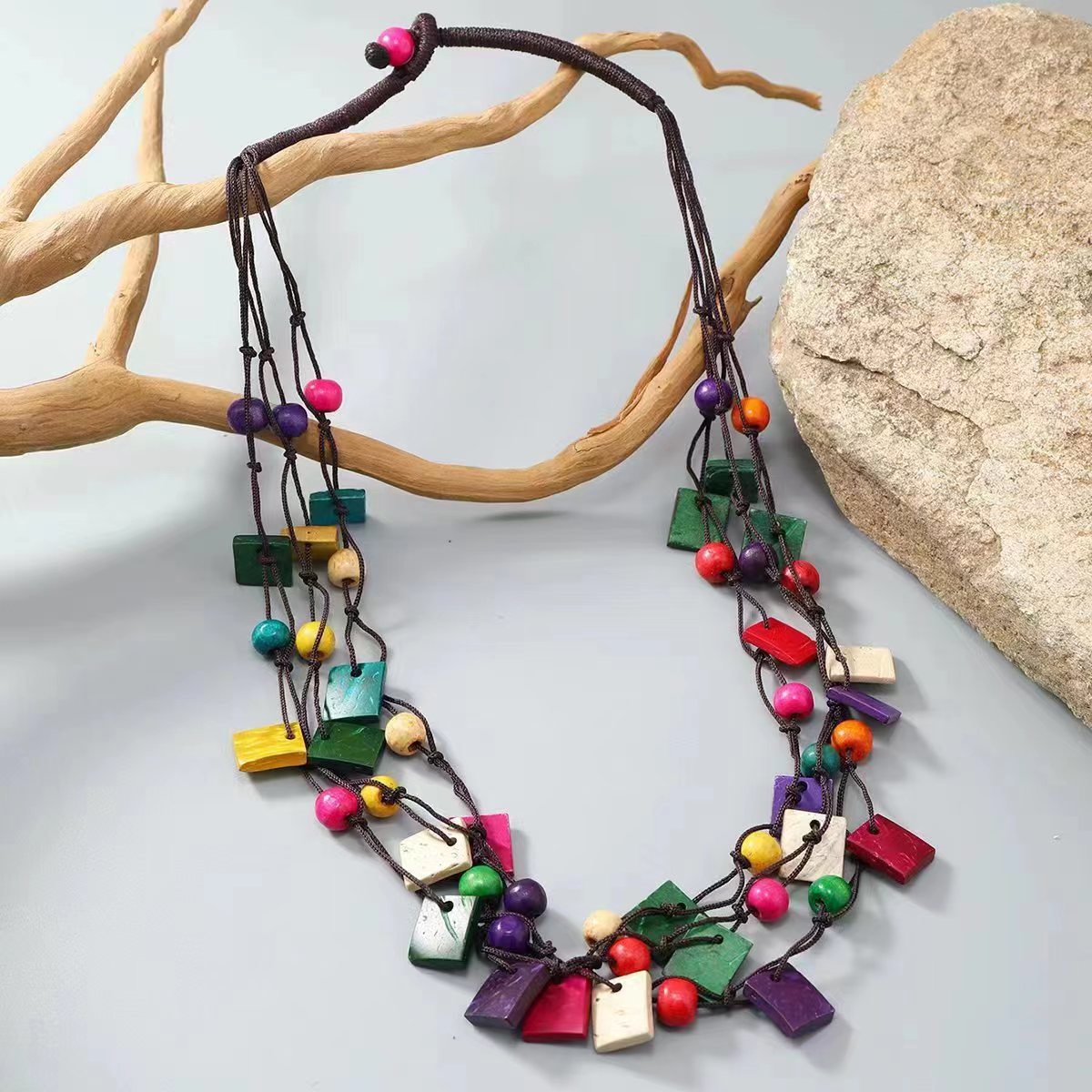 Bohemian Retro Exaggerated And Personalized Ethnic Style Color Necklace