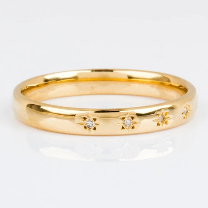 Alloy Geometric Eight Awn Star Ring Ornament