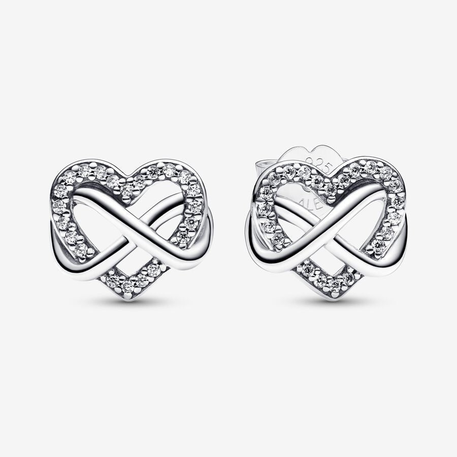 Forme de coeur en argent sterling S925 avec boucles d'oreilles en diamant