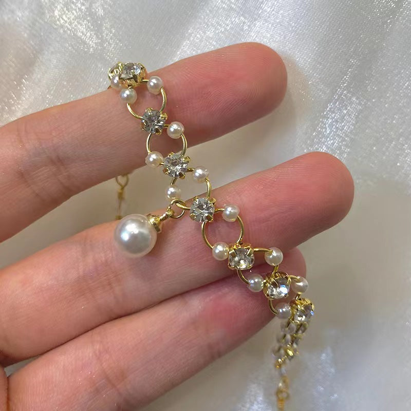 Collier de clavicule personnalisé tissé court de perles de Style français pour femmes