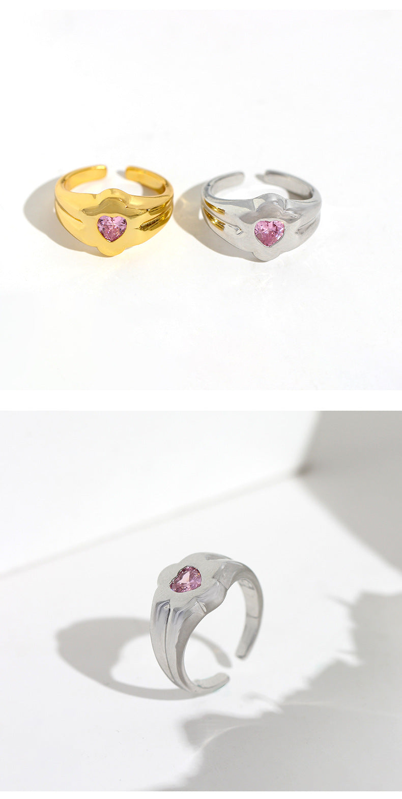 Retro Heart-shaped Diamond Ring For Women