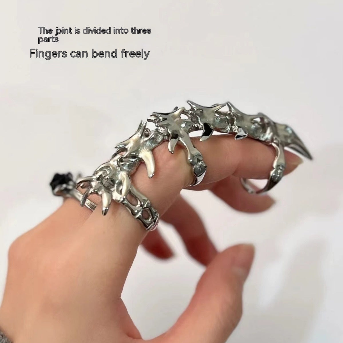 Bague gothique futuriste, mode froide, douce et fraîche