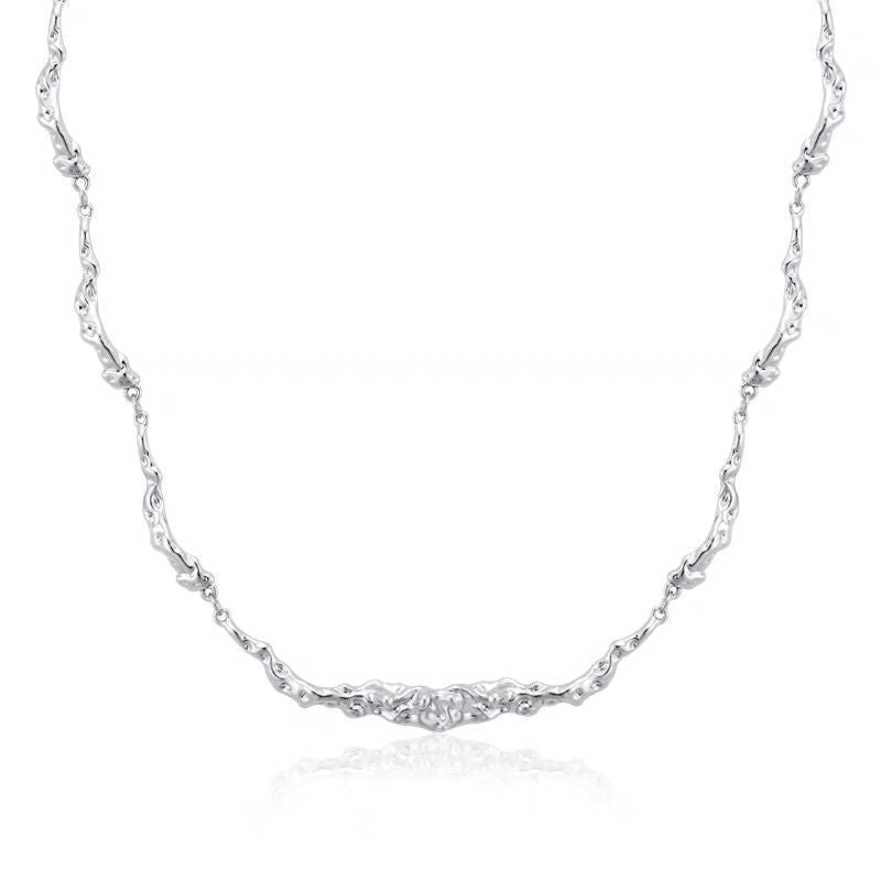 Irregular Tin Foil Necklace For Women Autumn And Winter