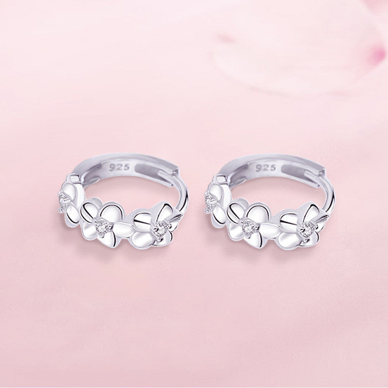 S925 Silver Flower Earrings For Women