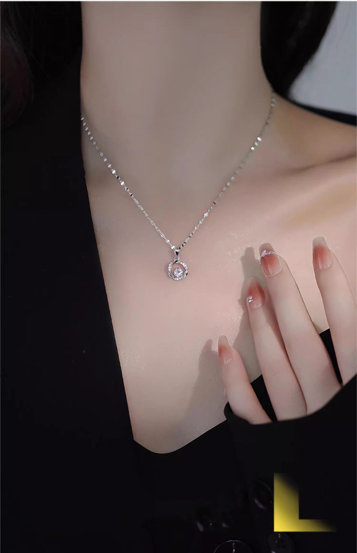999 Sterling Silver Mobius Necklace For Women