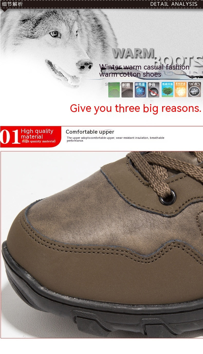 Botas de nieve de viaje térmicas antideslizantes y gruesas para hombre