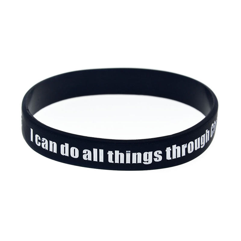 413 Pulsera de silicona Correa de muñeca negra para estudiantes