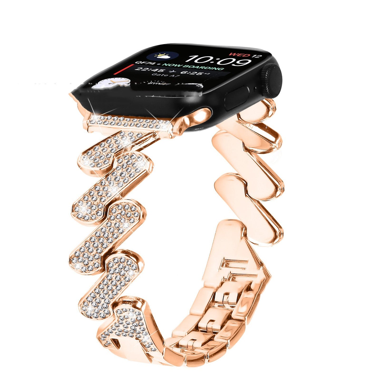 Bracelet de montre intelligente incrusté de diamants à 7 mots