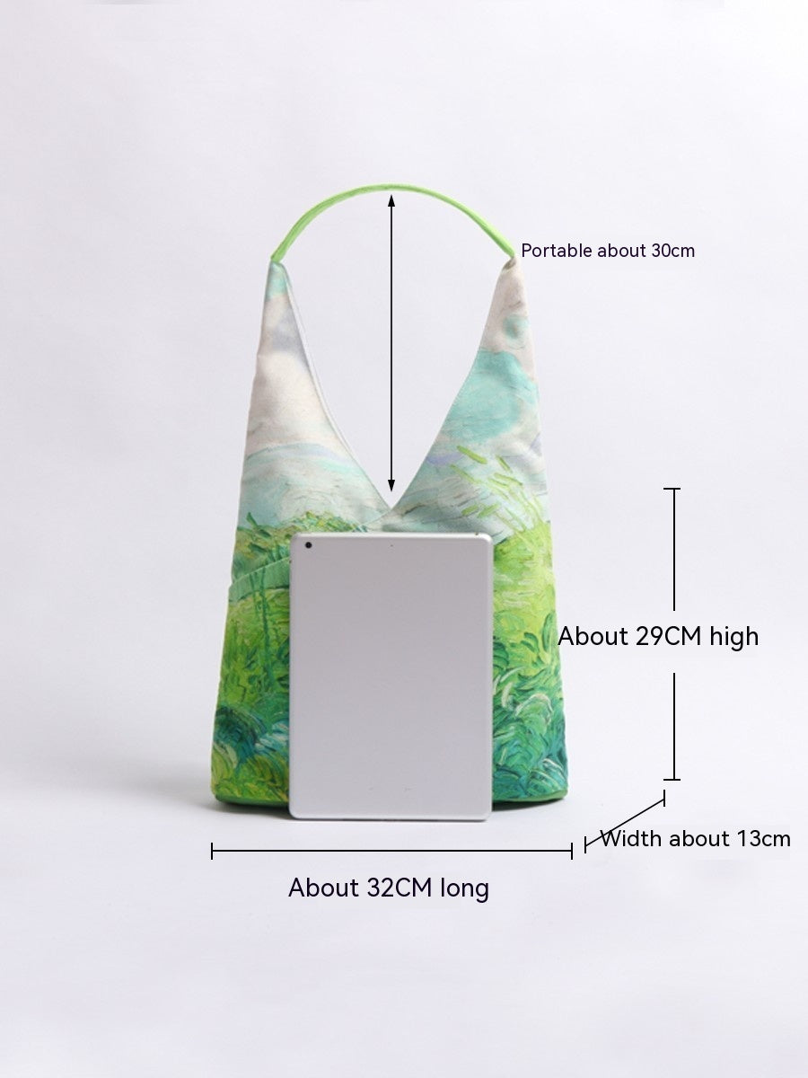 Sac en toile de champ de blé pour peinture à l'huile, sac à bandoulière Portable de grande capacité à la mode