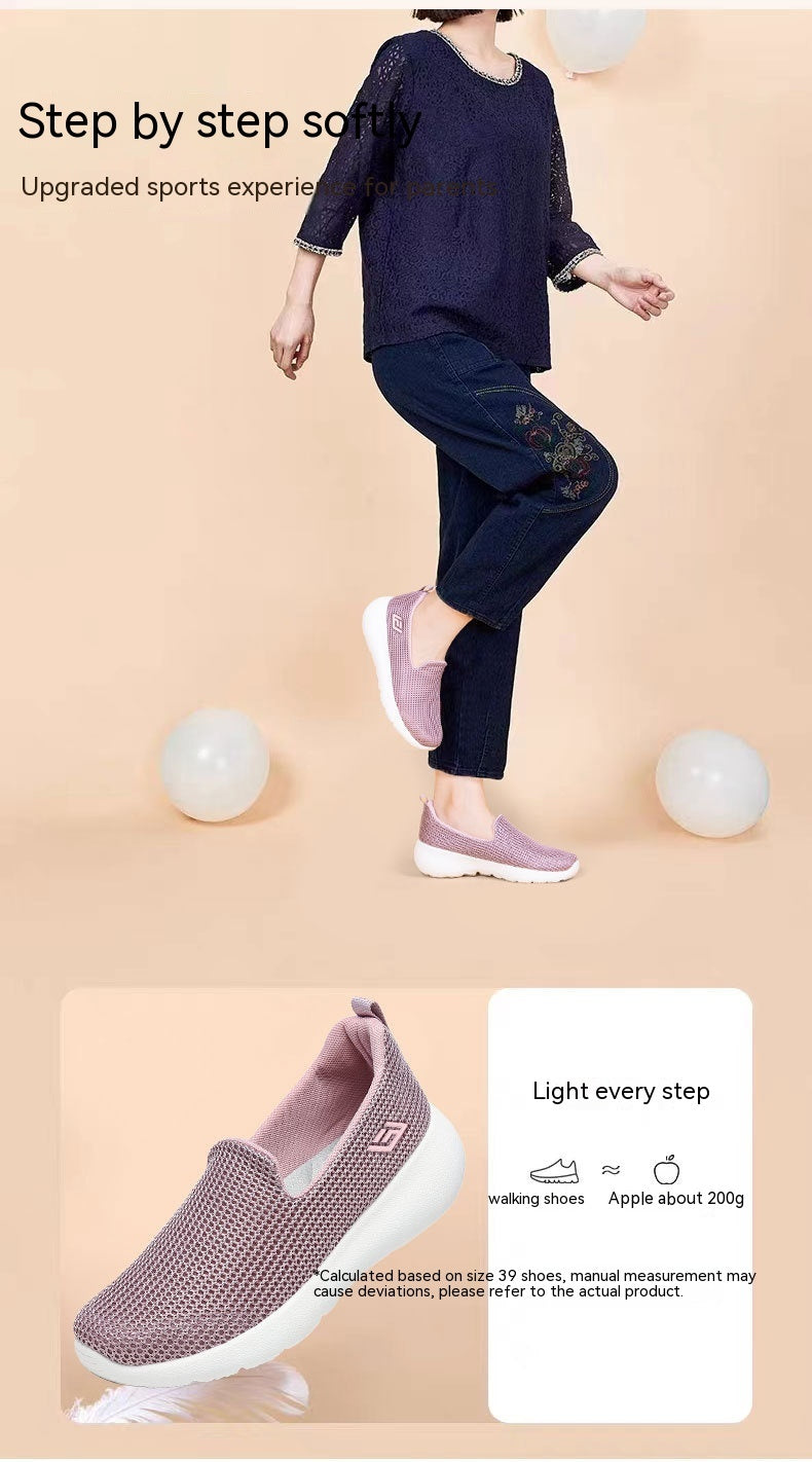 Zapatos bajos para caminar para personas de mediana edad y ancianos con fondo suave