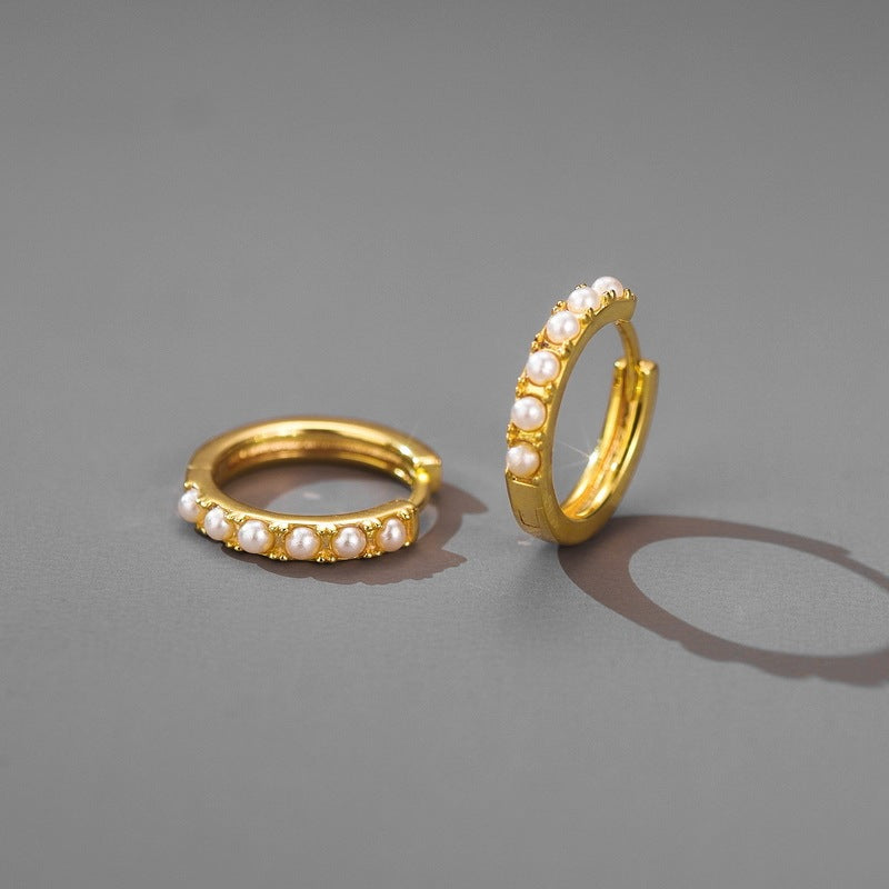 Boucles d'oreilles plaquées or en argent sterling S925 pour femmes, Style Ins
